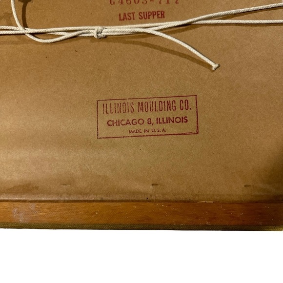 Vtg Last Supper Licensed Enhanced Print Illinois Moulding USA 22.5x14.5” Framed - Picture 10 of 11